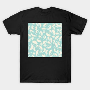 Simple Leaves on Blue T-Shirt